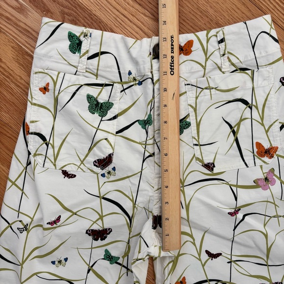 Anthropologie The Colette Butterfly Print High Rise Wide Leg Crop Pants Size 30 - Picture 12 of 12